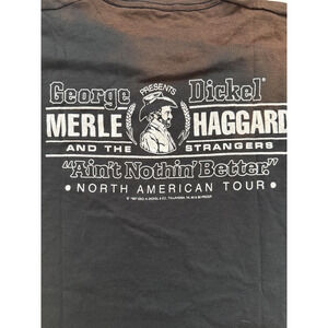 Vintage George Dickel Merle Haggard Shirt Mens Large Black 1987 Concert Tour 80s